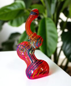 Handmade Mini Bobular – Rasta Color Themed Glass Pipe